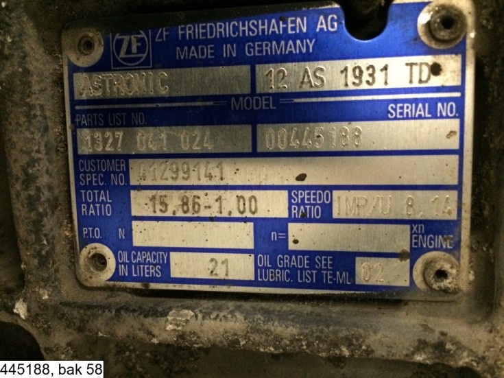 ZF ASTRONIC, 12 AS 1931 TD, Automatic, Retarder